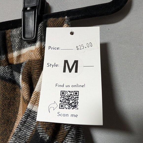 New Women's Plaid Asymmetric Mini Skirt Tie Front Size Medium - Picture 4 of 7